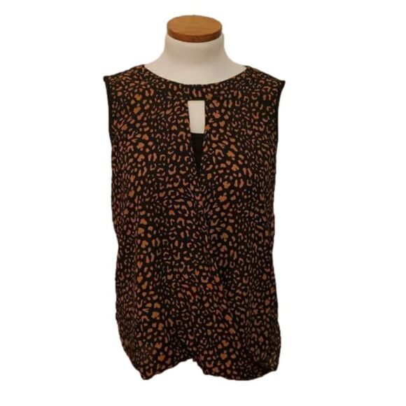 Stitch Fix𝅺 | 41 Hawthorn Clearwater Mixed Material Cheetah Blouse Sz S NWOT - Picture 1 of 5